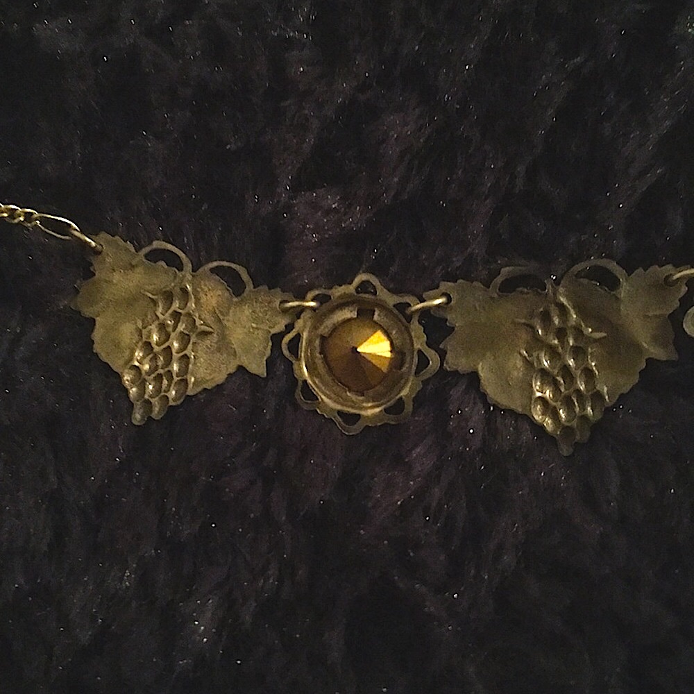 Handmade Wine and Purple stone necklace